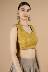Mustard Brocade Saree BlouseDSC08666 copy
